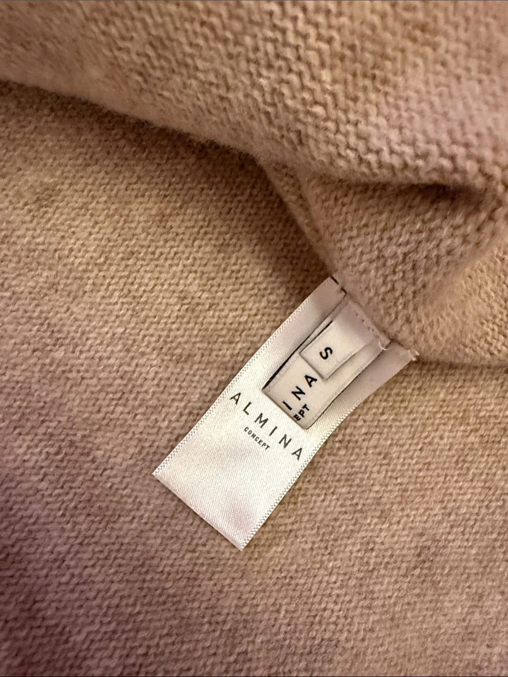 Almina Concept Taupe Mock Neck Sweater